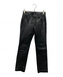 LEVI'S（リーバイス）の古着「00’s レザーパンツ」｜ブラック