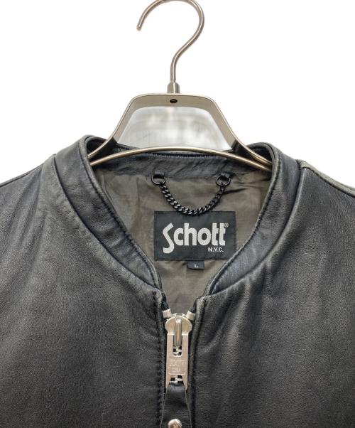 Schott（ショット）Schott (ショット) シングルライダースジャケット ブラック サイズ:Ｌの古着・服飾アイテム