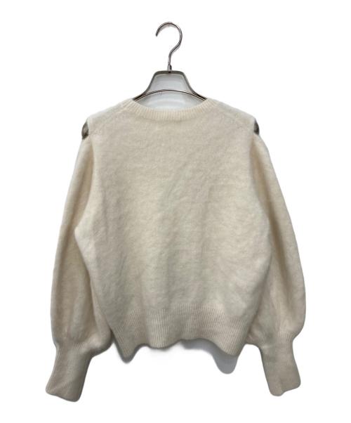 La boutique BonBon（ラブティックボンボン）La boutique BonBon (ラブティックボンボン) 【最強モテ】ヘアリーウールカシミヤ混スリットショルダーニット ホワイト サイズ:Fの古着・服飾アイテム