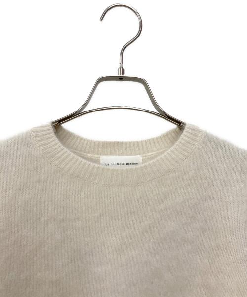 La boutique BonBon（ラブティックボンボン）La boutique BonBon (ラブティックボンボン) 【最強モテ】ヘアリーウールカシミヤ混スリットショルダーニット ホワイト サイズ:Fの古着・服飾アイテム
