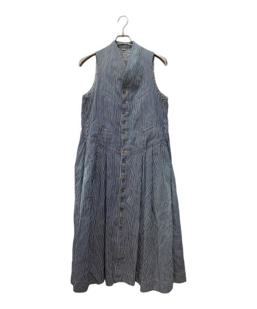 45R（フォーティファイブ・アール）45R (フォーティファイブ・アール) 小麦デニムのベストドレス(ヒッコリー) インディゴ サイズ:不明の古着・服飾アイテム