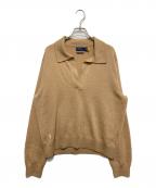 POLO RALPH LAURENポロ・ラルフローレン）の古着「ポニー刺繍ニットポロシャツ」｜ベージュ