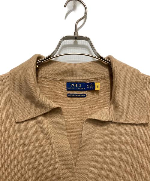 POLO RALPH LAUREN（ポロ・ラルフローレン）POLO RALPH LAUREN (ポロ・ラルフローレン) ポニー刺繍ニットポロシャツ ベージュ サイズ:XLTGの古着・服飾アイテム