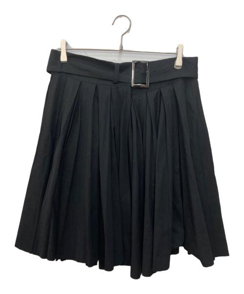 yohji yamamoto+noir（ヨウジヤマモトプリュスノアール）yohji yamamoto+noir (ヨウジヤマモトプリュスノアール) ラッププリーツスカート ブラック サイズ:1の古着・服飾アイテム