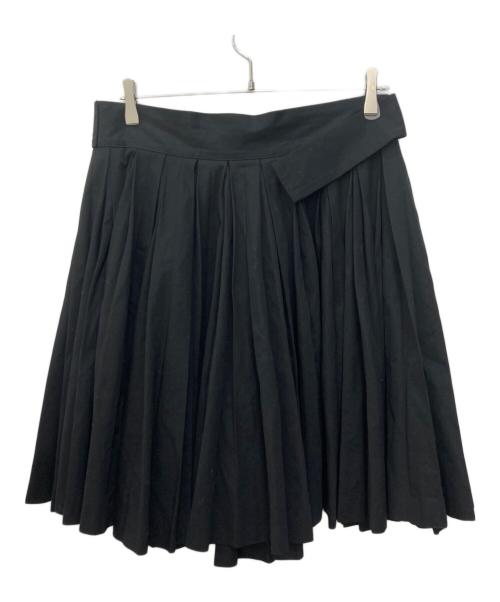 yohji yamamoto+noir（ヨウジヤマモトプリュスノアール）yohji yamamoto+noir (ヨウジヤマモトプリュスノアール) ラッププリーツスカート ブラック サイズ:1の古着・服飾アイテム