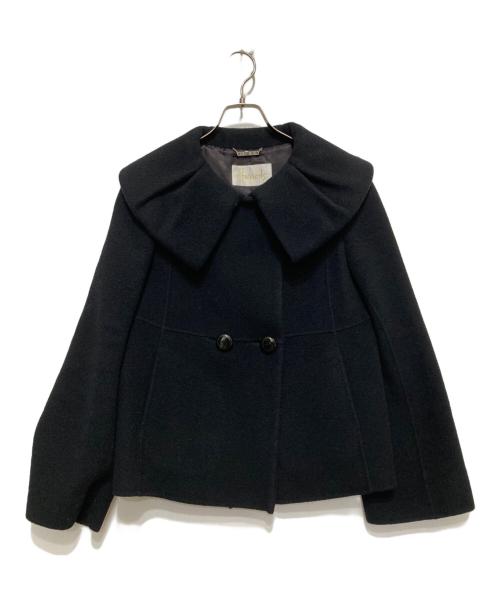 Harrods（ハロッズ）Harrods (ハロッズ) カシミヤ混ビッグカラーショートコート ブラック サイズ:Mの古着・服飾アイテム