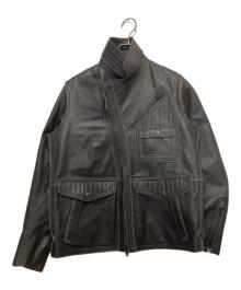 TOMORROW LAND PILGRIM（トゥモローランド ピルグリム）の古着「ゴートレザー ライダースジャケット」｜ブラウン