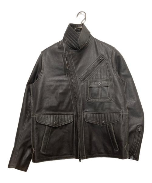 TOMORROW LAND PILGRIM（トゥモローランド ピルグリム）TOMORROW LAND PILGRIM (トゥモローランド ピルグリム) ゴートレザー ライダースジャケット ブラウン サイズ:Sの古着・服飾アイテム