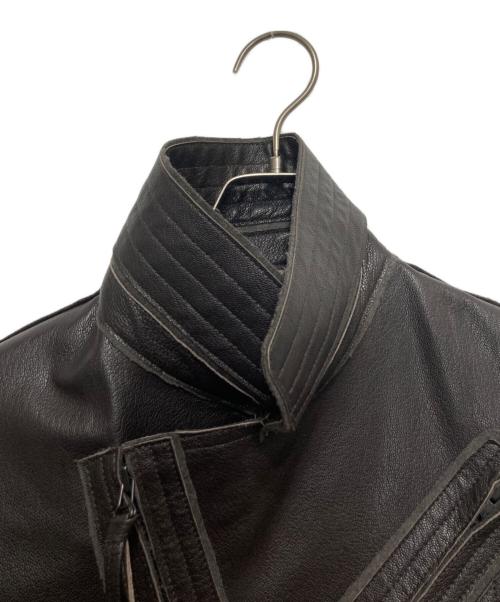 TOMORROW LAND PILGRIM（トゥモローランド ピルグリム）TOMORROW LAND PILGRIM (トゥモローランド ピルグリム) ゴートレザー ライダースジャケット ブラウン サイズ:Sの古着・服飾アイテム