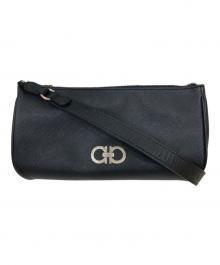 Salvatore Ferragamo（サルヴァトーレ フェラガモ）の古着「ダブルガンチーニハンドバッグ」｜ブラック