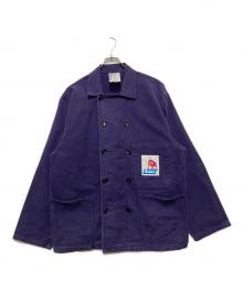 ヴィンテージ（ヴィンテージ）の古着「ダブルブレスフレンチワークジャケット」｜パープル