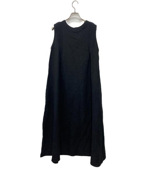 08MAB（ゼロハチマブ）08MAB (ゼロハチマブ) ピンタックリネンノースリーブワンピース ブラック サイズ:FREE 未使用品の古着・服飾アイテム