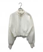 ETREエトレ）の古着「フロントファスナーショートニットプルオーバー」｜ホワイト