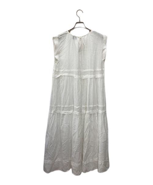 UNITED ARROWS（ユナイテッドアローズ）UNITED ARROWS (ユナイテッドアローズ) タック ティアード マキシワンピース ホワイト サイズ:36 未使用品の古着・服飾アイテム