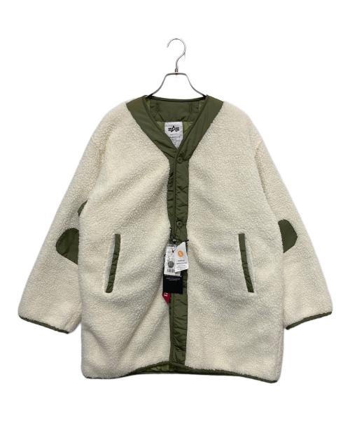 ALPHA（アルファ）ALPHA (アルファ) BOA QUILT LINER 2WAY COAT　ボア キルト ライナー ツーウェイ コート ホワイト サイズ:L 未使用品の古着・服飾アイテム