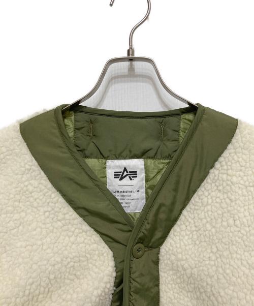 ALPHA（アルファ）ALPHA (アルファ) BOA QUILT LINER 2WAY COAT　ボア キルト ライナー ツーウェイ コート ホワイト サイズ:L 未使用品の古着・服飾アイテム