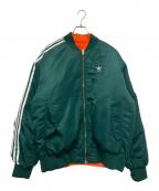 adidasアディダス）の古着「オーバーサイズ リバーシブル ボンバージャケット」｜グリーン