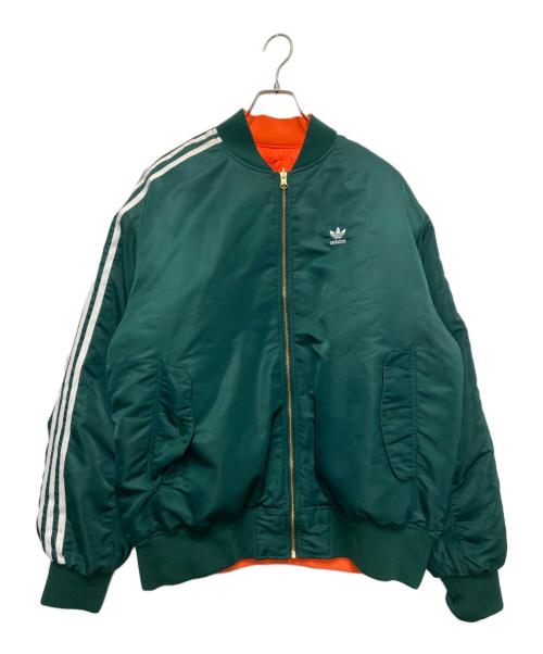 adidas（アディダス）adidas (アディダス) オーバーサイズ リバーシブル ボンバージャケット グリーン サイズ:Lの古着・服飾アイテム
