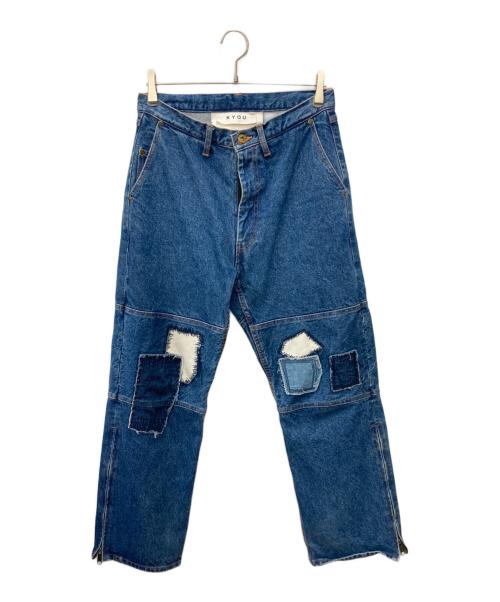 KYOU（キョウ）KYOU (キョウ) LUMBERJACK Patchwork by 80s Reproduced Denim Pants　ランバージャック パッチワーク バイ エイティーズ リプロデュースド デニム パンツ ブルー サイズ:	SIZE 1の古着・服飾アイテム