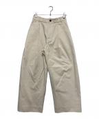 STUDIO NICHOLSONスタジオ ニコルソン）の古着「SORTE PEACHED COTTON TWILL VOLUME PLEAT PANTS」｜ベージュ