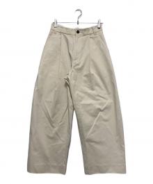 STUDIO NICHOLSON（スタジオ ニコルソン）の古着「SORTE PEACHED COTTON TWILL VOLUME PLEAT PANTS」｜ベージュ