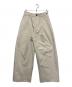 STUDIO NICHOLSON（スタジオ ニコルソン）の古着「SORTE PEACHED COTTON TWILL VOLUME PLEAT PANTS」｜ベージュ