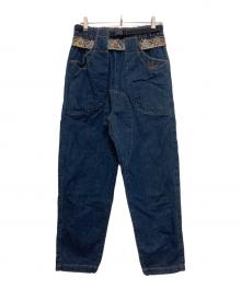 KAPITAL（キャピタル）の古着「刺繍ベルトデニムパンツ」｜インディゴ