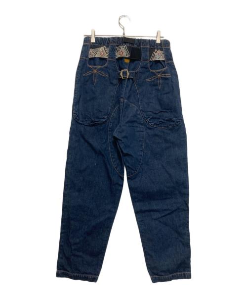 KAPITAL（キャピタル）KAPITAL (キャピタル) 刺繍ベルトデニムパンツ インディゴ サイズ:Ⅿの古着・服飾アイテム