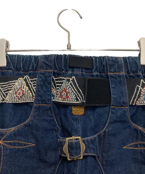 KAPITAL（キャピタル）KAPITAL (キャピタル) 刺繍ベルトデニムパンツ インディゴ サイズ:Ⅿの古着・服飾アイテム