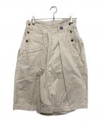KAPITALキャピタル）の古着「ヒッコリーキュロットパンツ」｜アイボリー