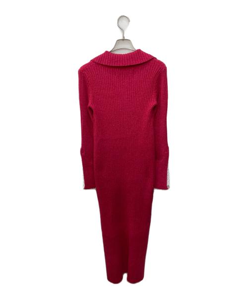 LAGUNA MOON（ラグナムーン）LAGUNA MOON (ラグナムーン) ラメブレンドレースカフスニットワンピース ピンク サイズ:S 未使用品の古着・服飾アイテム