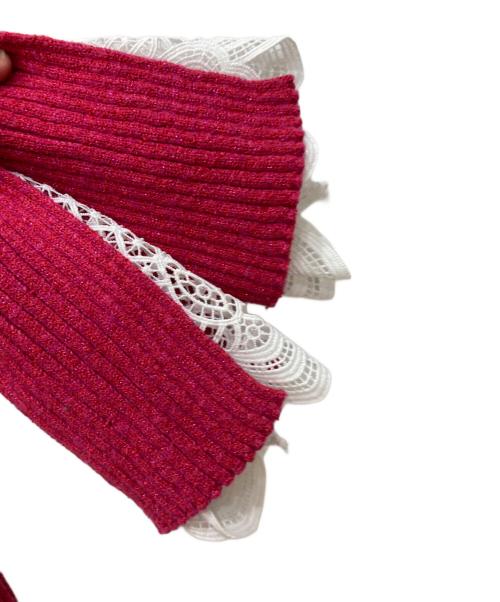 LAGUNA MOON（ラグナムーン）LAGUNA MOON (ラグナムーン) ラメブレンドレースカフスニットワンピース ピンク サイズ:S 未使用品の古着・服飾アイテム