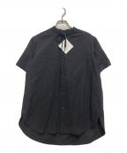 ETHOSENSエトセンス）の古着「Houndstooth Half Sleeve Shirt」｜ブラック