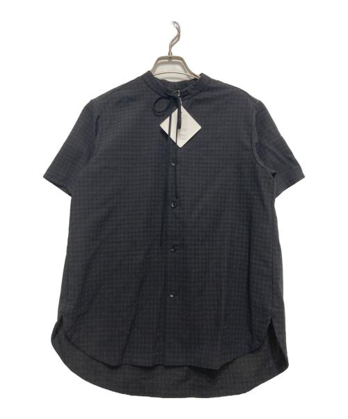 ETHOSENS（エトセンス）ETHOSENS (エトセンス) Houndstooth Half Sleeve Shirt ブラック 未使用品の古着・服飾アイテム