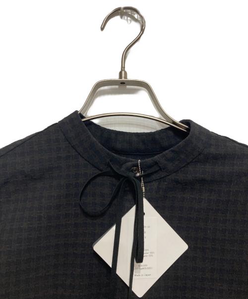 ETHOSENS（エトセンス）ETHOSENS (エトセンス) Houndstooth Half Sleeve Shirt ブラック 未使用品の古着・服飾アイテム