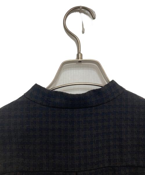 ETHOSENS（エトセンス）ETHOSENS (エトセンス) Houndstooth Half Sleeve Shirt ブラック 未使用品の古着・服飾アイテム