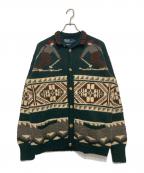 POLO RALPH LAURENポロ・ラルフローレン）の古着「スキーモチーフカウチンニットカーディガン」｜グリーン