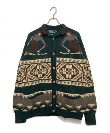 POLO RALPH LAUREN（ポロ・ラルフローレン）の古着「スキーモチーフカウチンニットカーディガン」｜グリーン