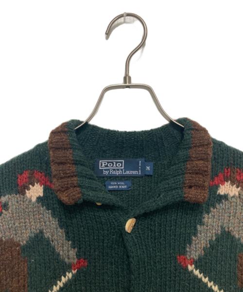 POLO RALPH LAUREN（ポロ・ラルフローレン）POLO RALPH LAUREN (ポロ・ラルフローレン) スキーモチーフカウチンニットカーディガン グリーン サイズ:Ⅿの古着・服飾アイテム