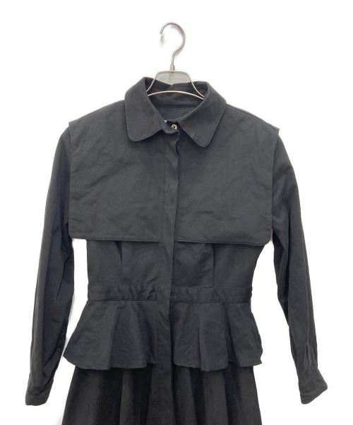 foufou（フーフー ザドレス）foufou (フーフー ザドレス) BACK PEPLUM DRESS ブラック サイズ:SIZE１の古着・服飾アイテム