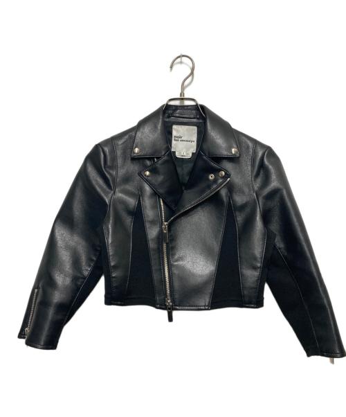 noir kei ninomiya（ノワール ケイ ニノミヤ）noir kei ninomiya (ノワール ケイ ニノミヤ) フェイクレザー切替ライダース ブラック サイズ:Sの古着・服飾アイテム