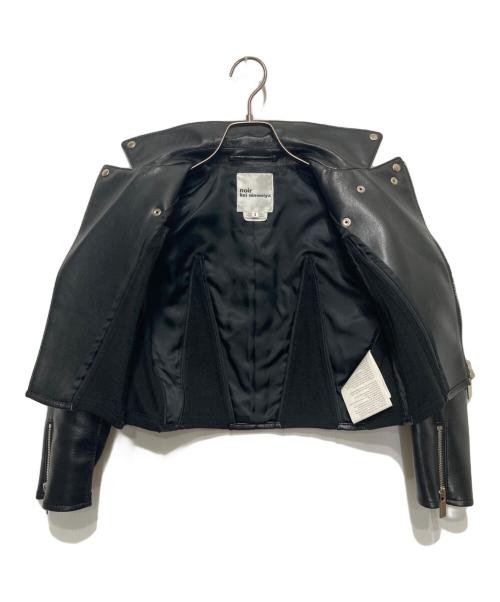 noir kei ninomiya（ノワール ケイ ニノミヤ）noir kei ninomiya (ノワール ケイ ニノミヤ) フェイクレザー切替ライダース ブラック サイズ:Sの古着・服飾アイテム