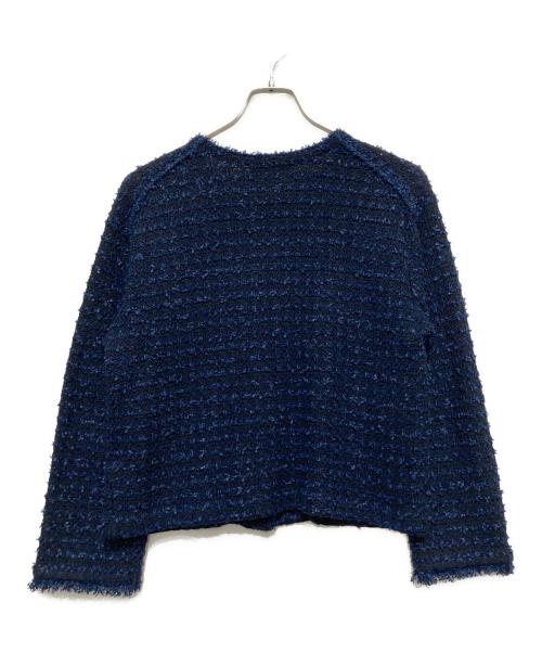 green label relaxing（グリーンレーベルリラクシング）green label relaxing (グリーンレーベルリラクシング) ミックス ツイード ノーカラー ニット ジャケット ―ウォッシャブル― ネイビー サイズ:不明の古着・服飾アイテム