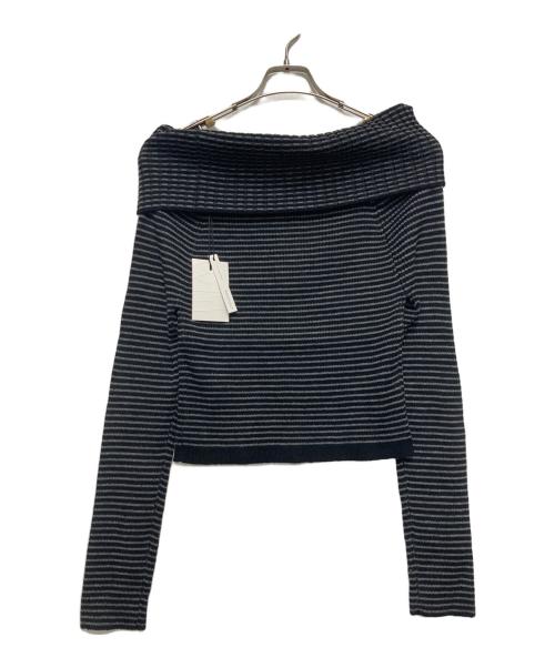 willfully（ウィルフリー）willfully (ウィルフリー) off shoulder color schem knit ブラック×グレー サイズ:FREE 未使用品の古着・服飾アイテム