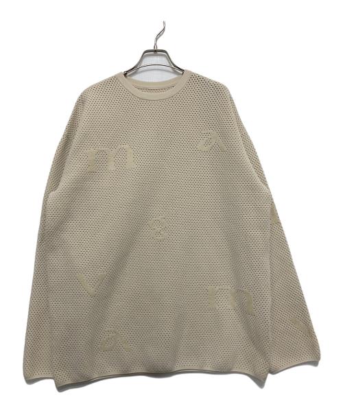 Ameri（アメリ）AMERI (アメリ) DISPERSE LOGO KNIT TOP ベージュ サイズ:FREEの古着・服飾アイテム