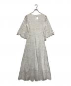 JENNEジェンヌ）の古着「総レース8分フレア袖ワンピース」｜ホワイト