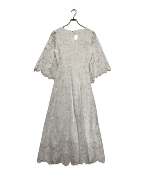 JENNE（ジェンヌ）JENNE (ジェンヌ) 総レース8分フレア袖ワンピース ホワイト サイズ:S 未使用品の古着・服飾アイテム