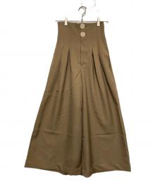 JENNE（ジェンヌ）の古着「ハイウエストタックフレアパンツ」｜ベージュ