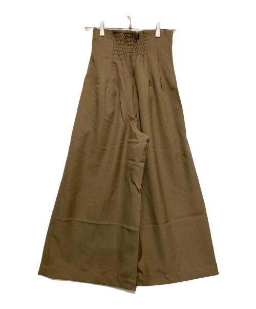 JENNE（ジェンヌ）JENNE (ジェンヌ) ハイウエストタックフレアパンツ ベージュ サイズ:S 未使用品の古着・服飾アイテム