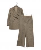 23区ニジュウサンク）の古着「ガンクラブチェックダブルジャケット パンツ」｜ベージュ